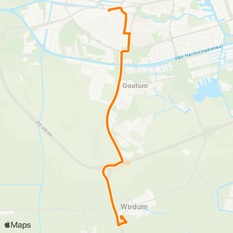 Qbuzz Wirdum - Leeuwarden Busstation map
