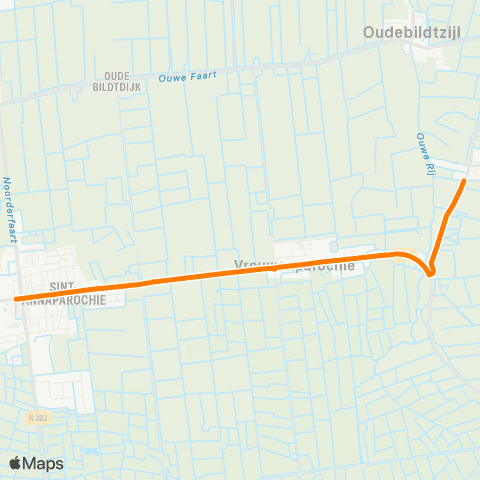 Qbuzz Alde Leie - Sint-Annaparochie Van Harenstraat map