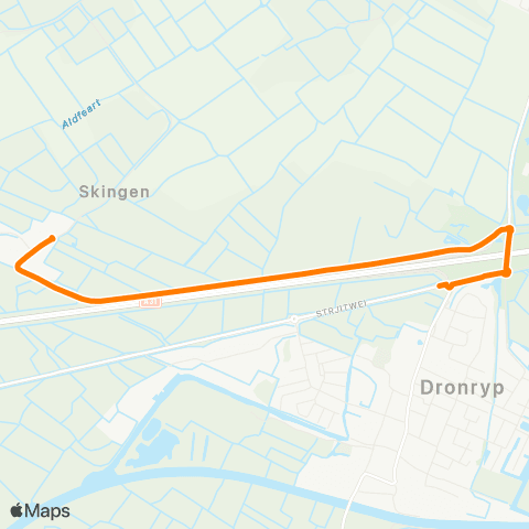 Qbuzz Skingen - Dronryp Hoek map