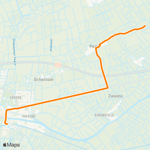 Qbuzz Slappeterp - Franeker Station map