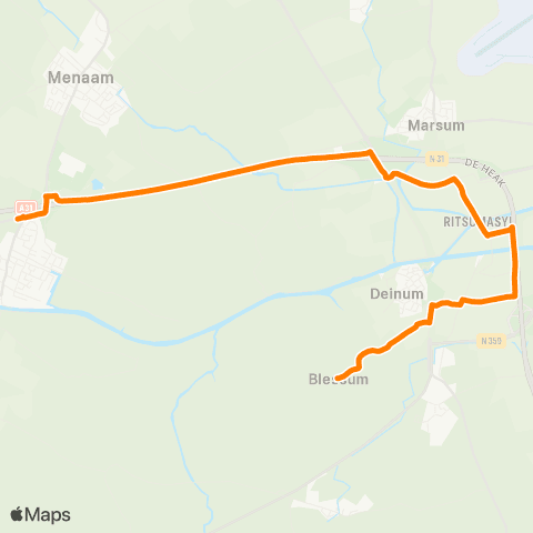 Qbuzz Blessum - Dronryp Hoek map