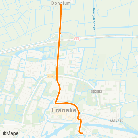 Qbuzz Dongjum - Franeker Station map