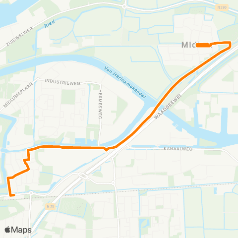 Qbuzz Midlum - Harlingen Station map