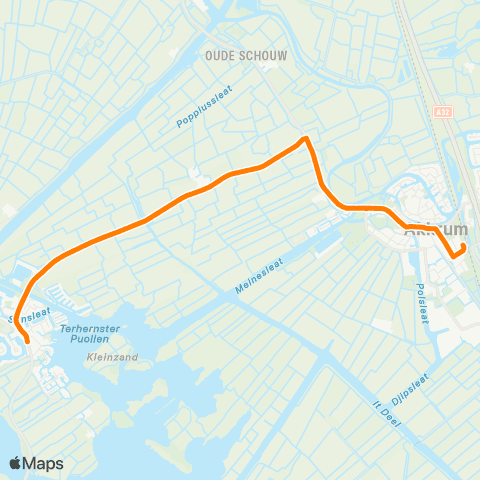 Qbuzz Terherne - Akkrum Station map