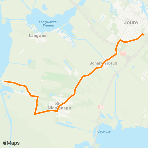 Qbuzz Teroele - Joure Busstation map