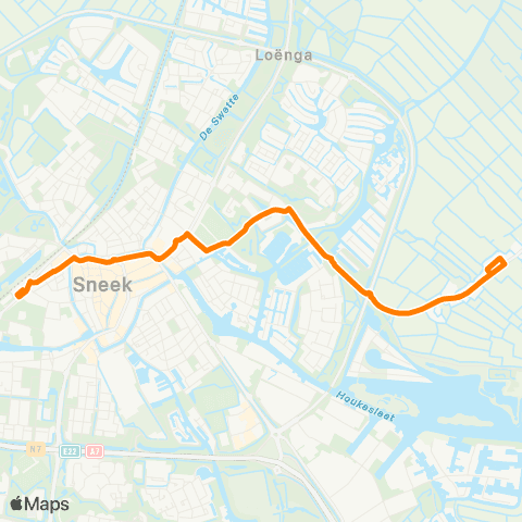 Qbuzz Offingawier - Sneek Busstation map