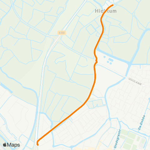 Qbuzz Hichtum - Bolsward Busstation map