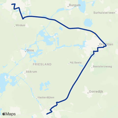 Qbuzz Leeuwarden - Drachten - Heerenveen map
