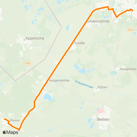 Qbuzz Assen - Dieverbrug - Steenwijk map