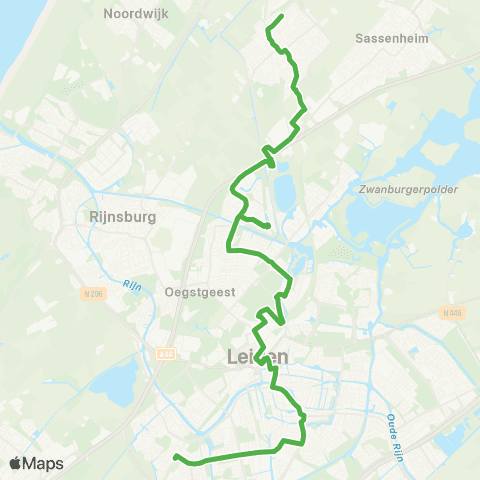 Qbuzz Voorhout - Leiden - De Vink map