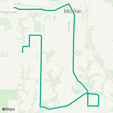 IL Schools Moline Schools map