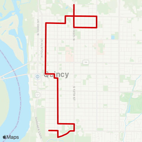 Quincy Transit Lines Red map