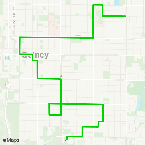 Quincy Transit Lines Green map