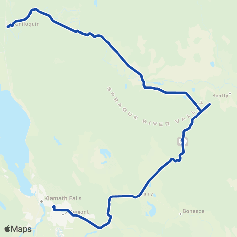 Quail Trail Public Transit Beatty Route map