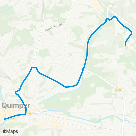 QUB ZA Cuzon - Quimper Centre-Ville map