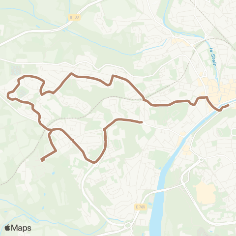 QUB - Lignes scolaires Quimper Lycée Chaptal - Quimper Résistance map