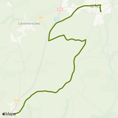 QUB - Lignes scolaires Ty Sanquer - Briec Collèges map