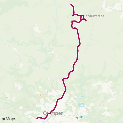 QUB - Lignes scolaires Quimper Piscine Kerlan Vian map