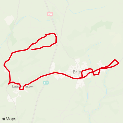 QUB - Lignes scolaires Briec Kerforn - Briec Collèges map