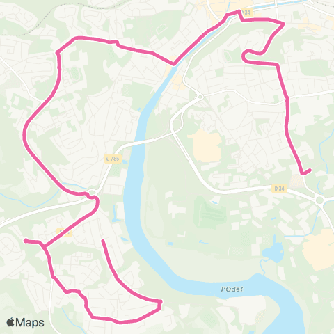 QUB - Lignes scolaires Quimper IUT - Quimper Kerlagatu map