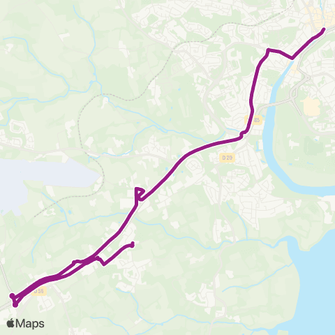 QUB - Lignes scolaires Pluguffan Ti Lipig - Quimper Ctre-Ville map