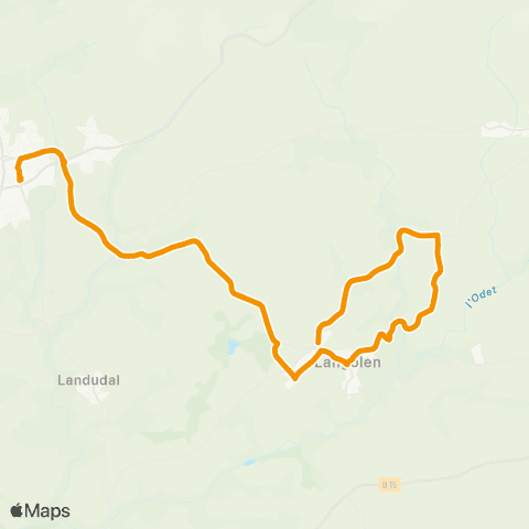 QUB - Lignes scolaires Briec Collèges - Langolen Bourg map
