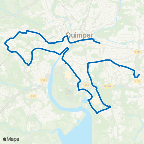 QUB Gare - Ergué Armel Bourg map