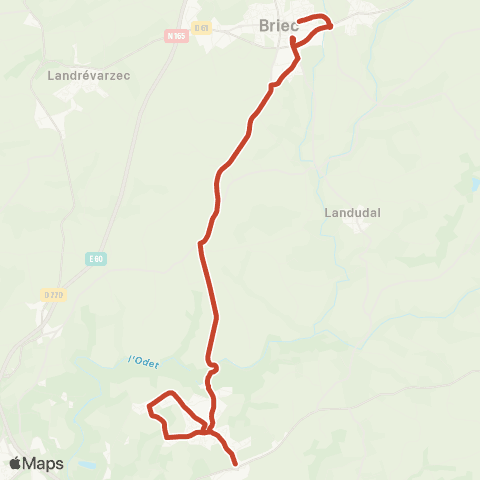 QUB - Lignes scolaires Briec Collèges - Ergué-Gabéric Pen Carn map