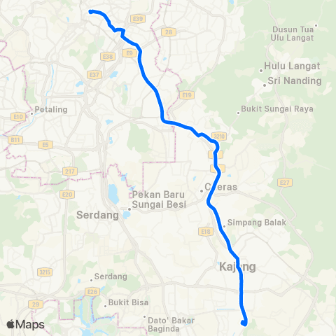 Rapid KL Hentian Kajang ~ Hab Lebuh Pudu map