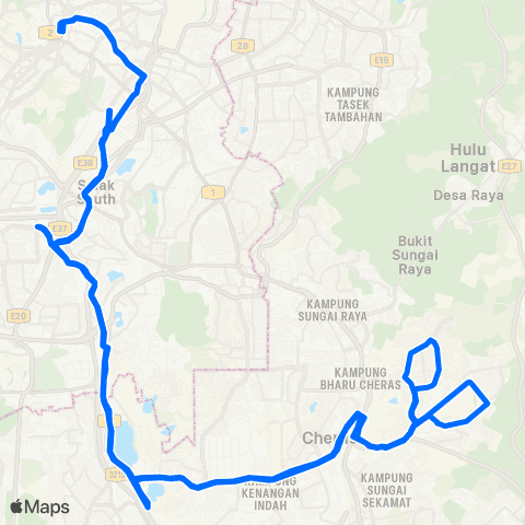 Rapid KL Bandar Sungai Long ~ Hab Pasar Seni map