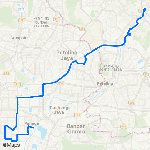 Rapid KL Subang Mewah USJ 1 ~ Hab Pasar Seni map