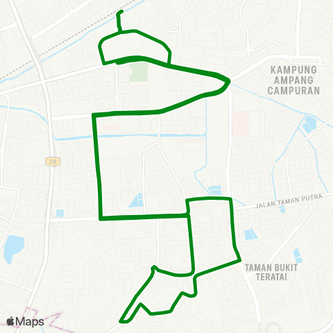 Rapid KL Stesen LRT Cempaka ~ Taman Bukit Permai map