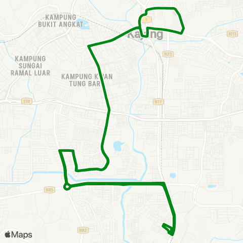 Rapid KL Hentian Kajang ~ Bandar Kajang via Seksyen 7 Bangi map