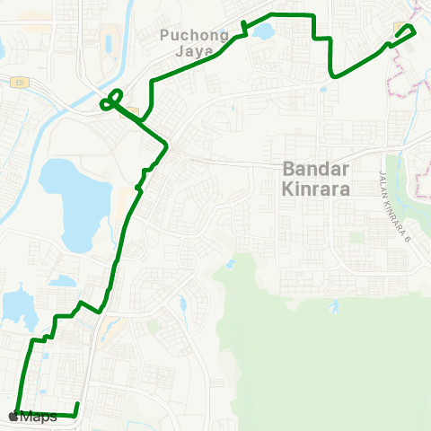 Rapid KL Stesen LRT Perindustrian Puchong ~ Taman Kinrara map