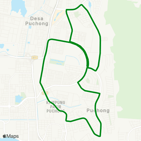 Rapid KL Stesen LRT Bandar Puteri ~ Taman Wawasan map