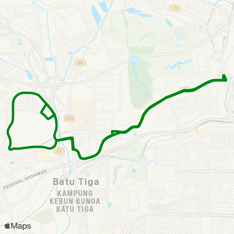 Rapid KL Stesen LRT Glenmarie ~ Msu, Stadium Shah Alam map