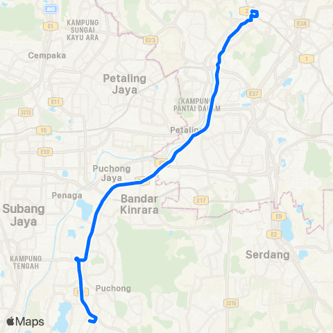 Rapid KL Puchong Utama ~ Hab Pasar Seni map