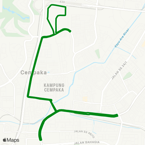 Rapid KL Stesen LRT Kelana Jaya ~ Taman Mayang map
