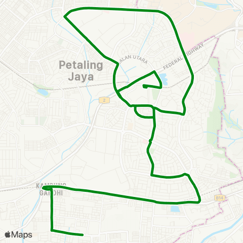 Rapid KL Term Taman Medan ~ Stesen LRT Taman Jaya map