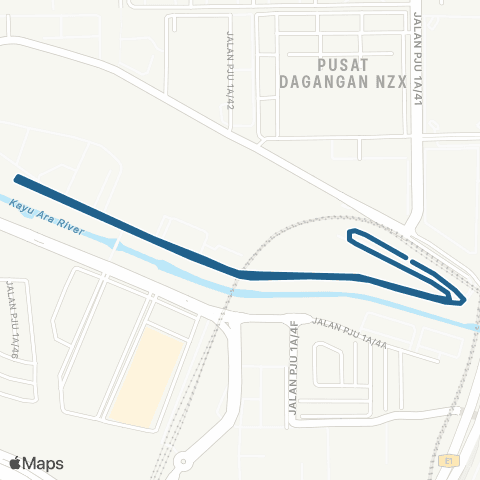 Rapid KL LRT Lembah Subang ~ Menara Prasarana map