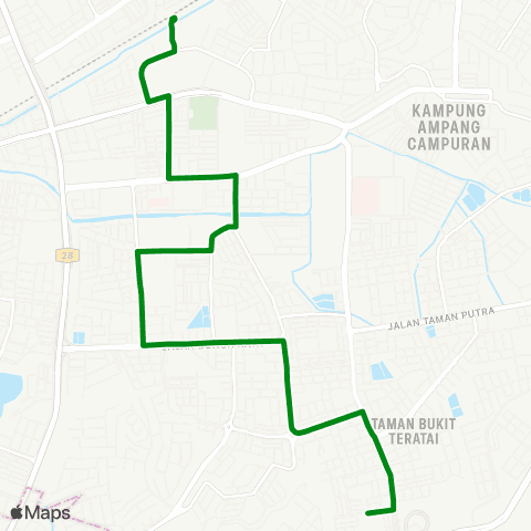 Rapid KL Stesen LRT Cempaka ~ Bukit Teratai map