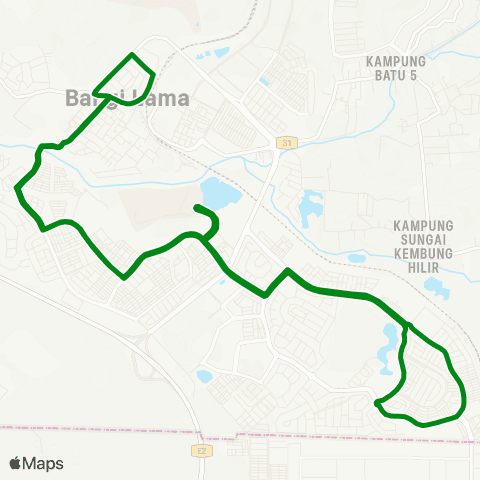 Rapid KL Stesen Ktm Bangi ~ Bandar Bukit Mahkota map