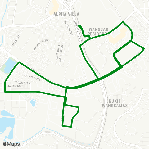 Rapid KL Stesen LRT Sri Rampai ~ Seksyen 10 Wangsa Maju map