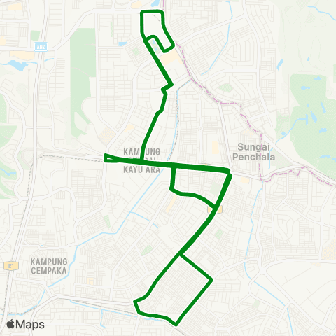 Rapid KL Bandar Utama ~ Stesen LRT Taman Bahagia map
