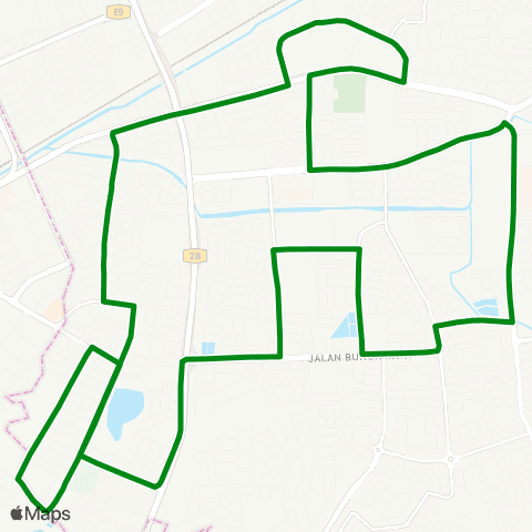 Rapid KL Pandan Perdana ~ Hospital Ampang map