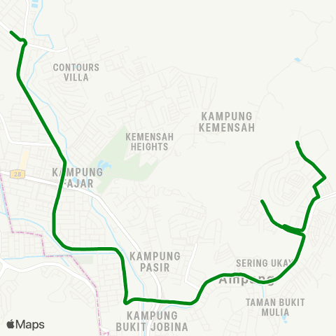 Rapid KL Ukay Perdana ~ Taman Melawati via Sg. Sering map
