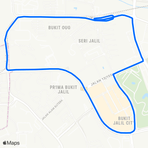 Rapid KL Stesen LRT Awan Besar ~ Pavilion Bukit Jalil map