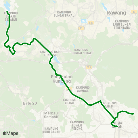 Rapid KL Batu Arang ~ Stesen MRT Sungai Buloh map