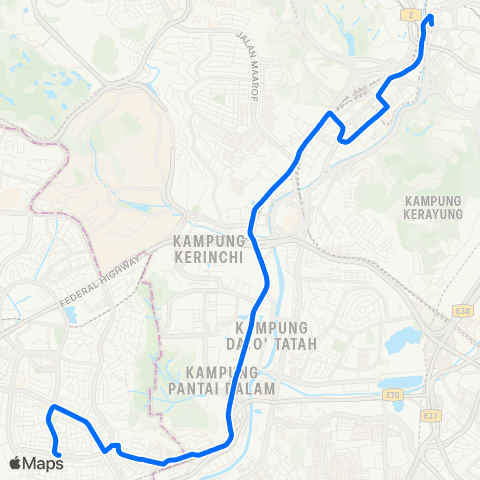 Rapid KL Hentian Pj Old Town ~ Hab Pasar Seni map