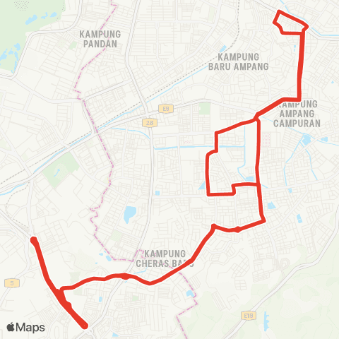 Rapid KL MTR Feeder T305 map